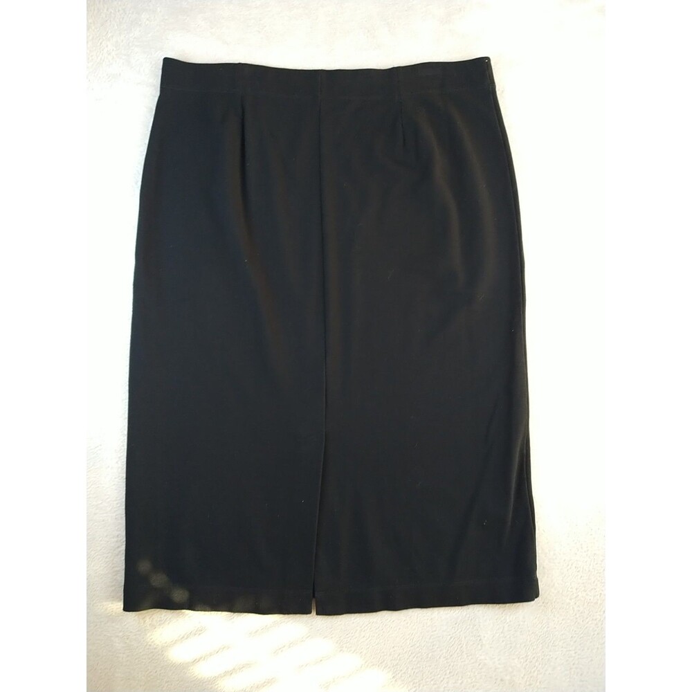 Eileen Fisher Black Pencil Midi Skirt Women's XL Knit Pull on Career System Piec - Picture 10 of 12